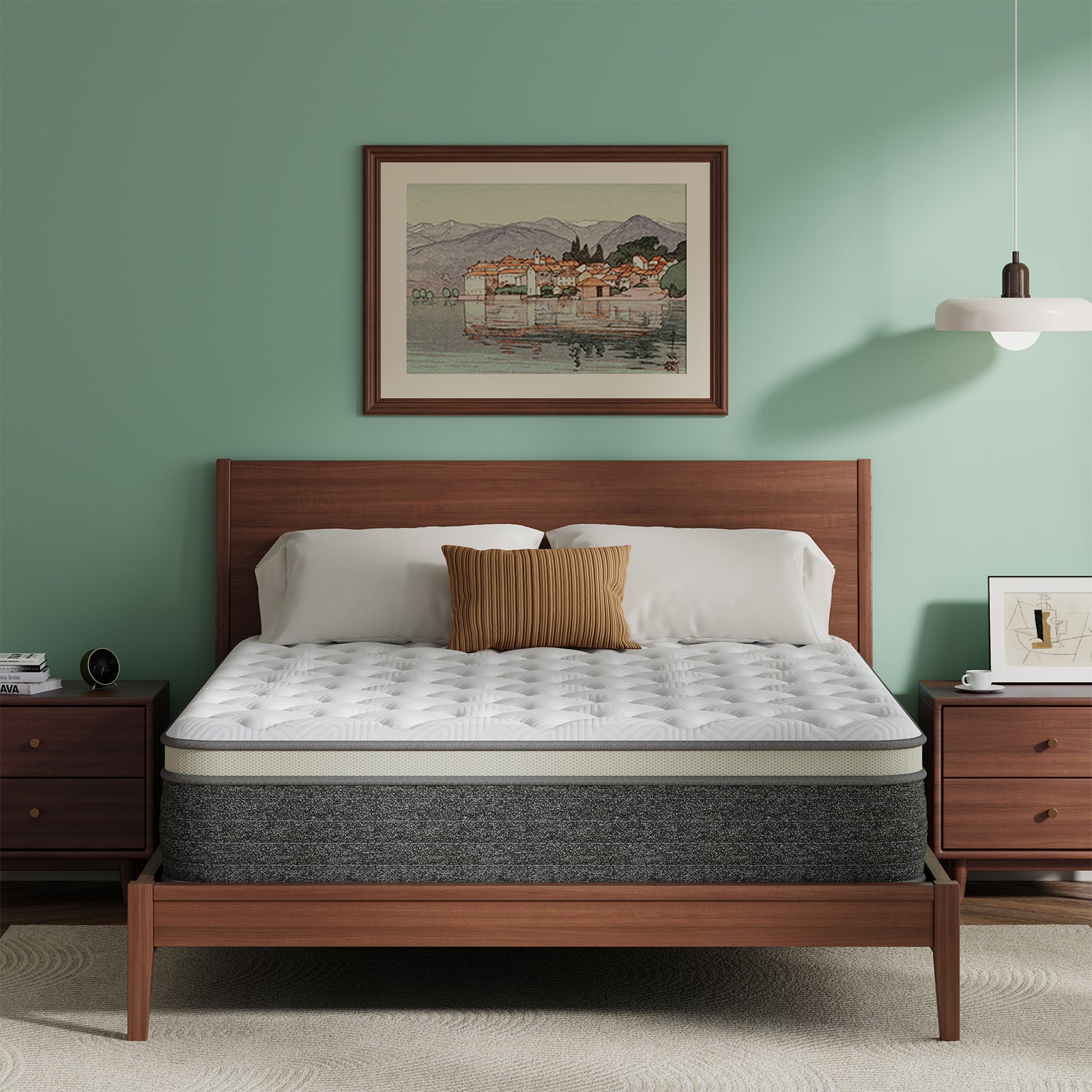 Queen Hybrid Mattress Medium Firm [Grey]