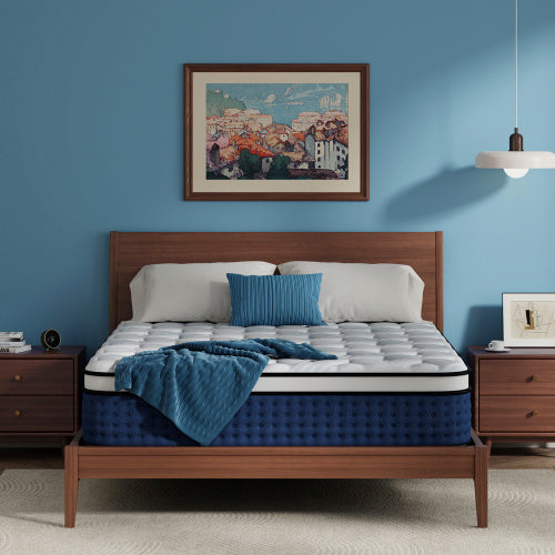 Queen Hybrid Mattress Medium Firm [Blue]