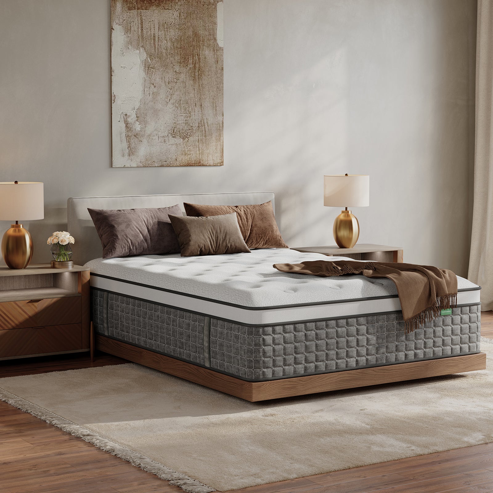 Queen Hybrid Mattress Medium Firm [White]